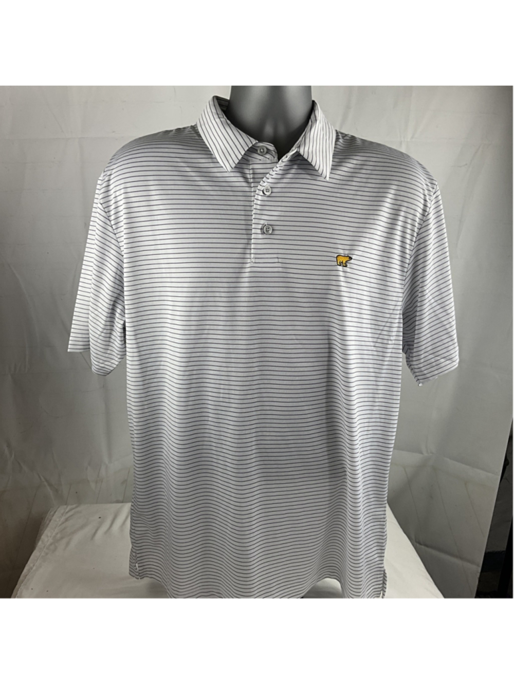 Men’s Jack Nicklaus Golf Polo Size Large White Stripe